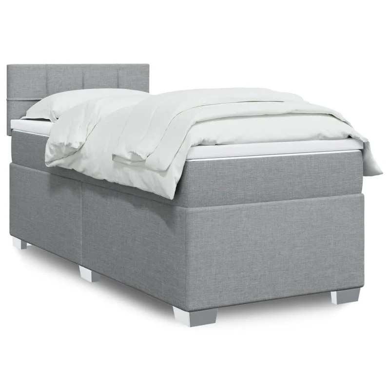 Boxspring 90x200 cm lichtgrijs stof