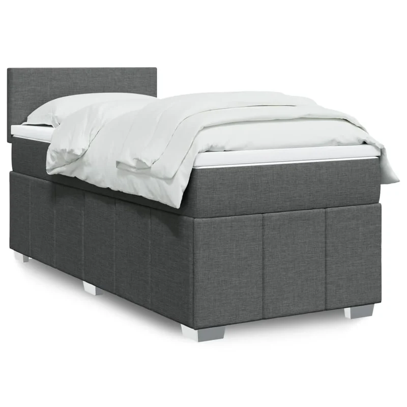 Boxspring met matras 100x200 cm grijs