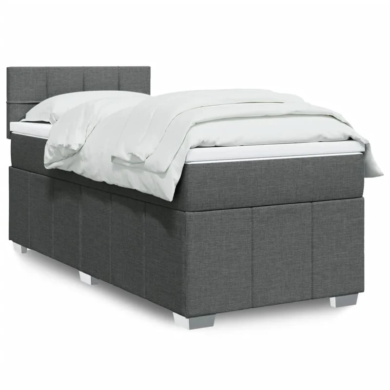 Boxspring met matras 100x200 cm grijs