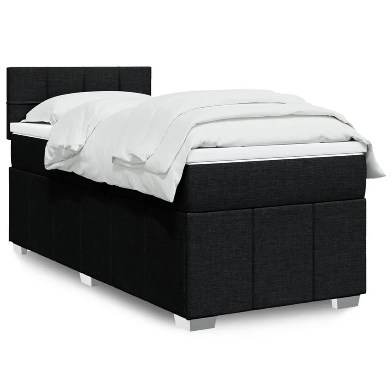 Boxspring 100x200 cm zwart met matras