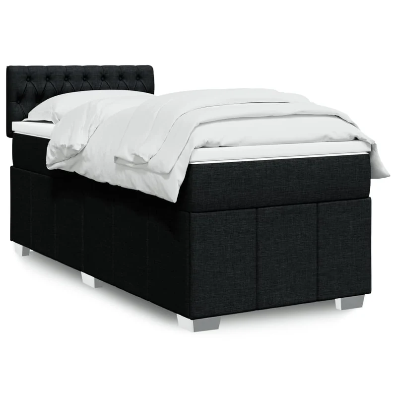 Boxspring 100x200 cm zwart met matras