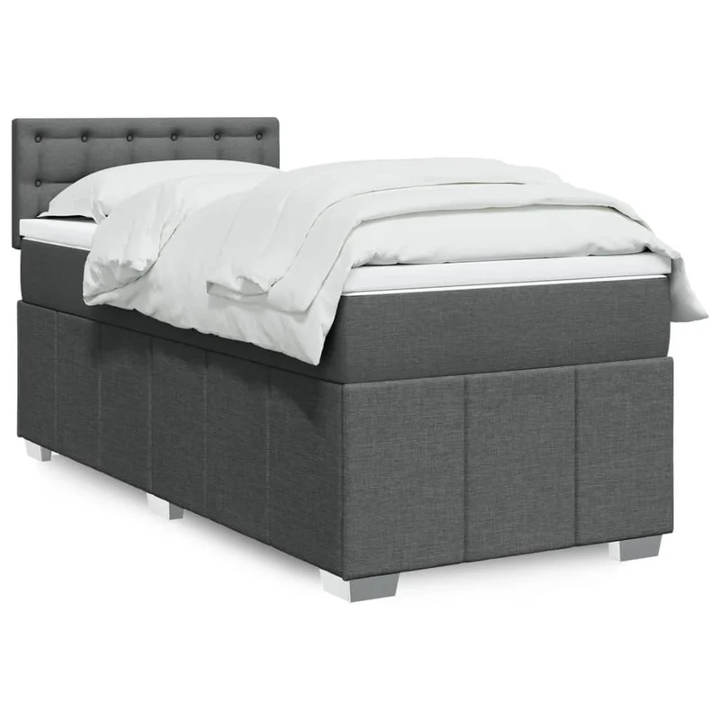 Boxspring met matras 100x200 cm grijs
