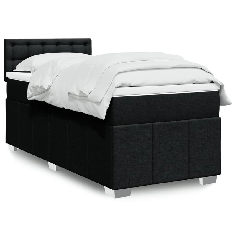 Boxspring 100x200 cm zwart met pocketveringmatras