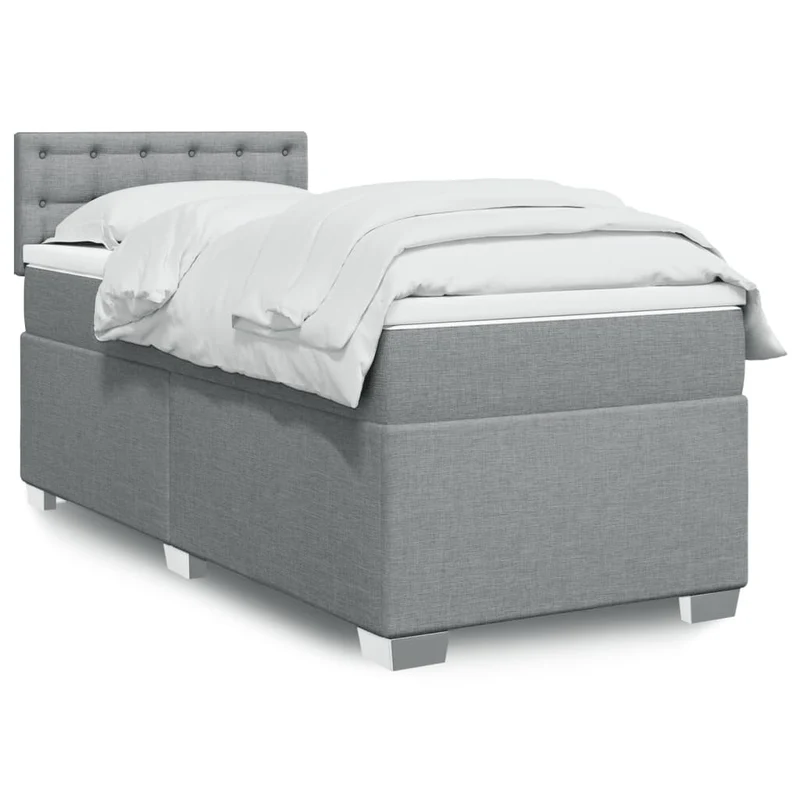 Boxspring met matras 90x200 cm lichtgrijs
