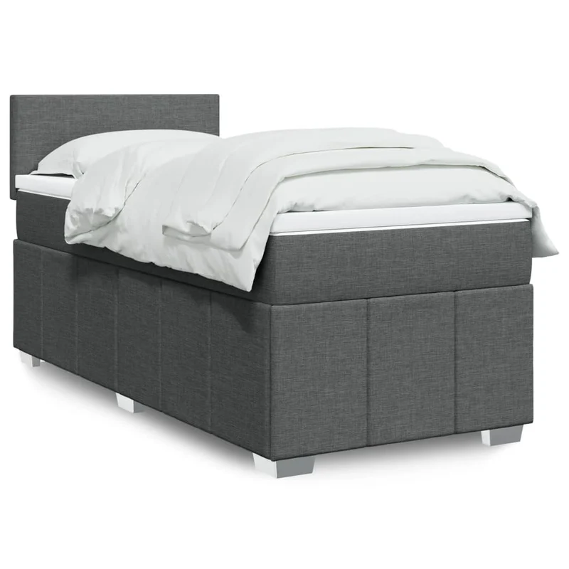 Boxspring met matras 100x200 cm grijs