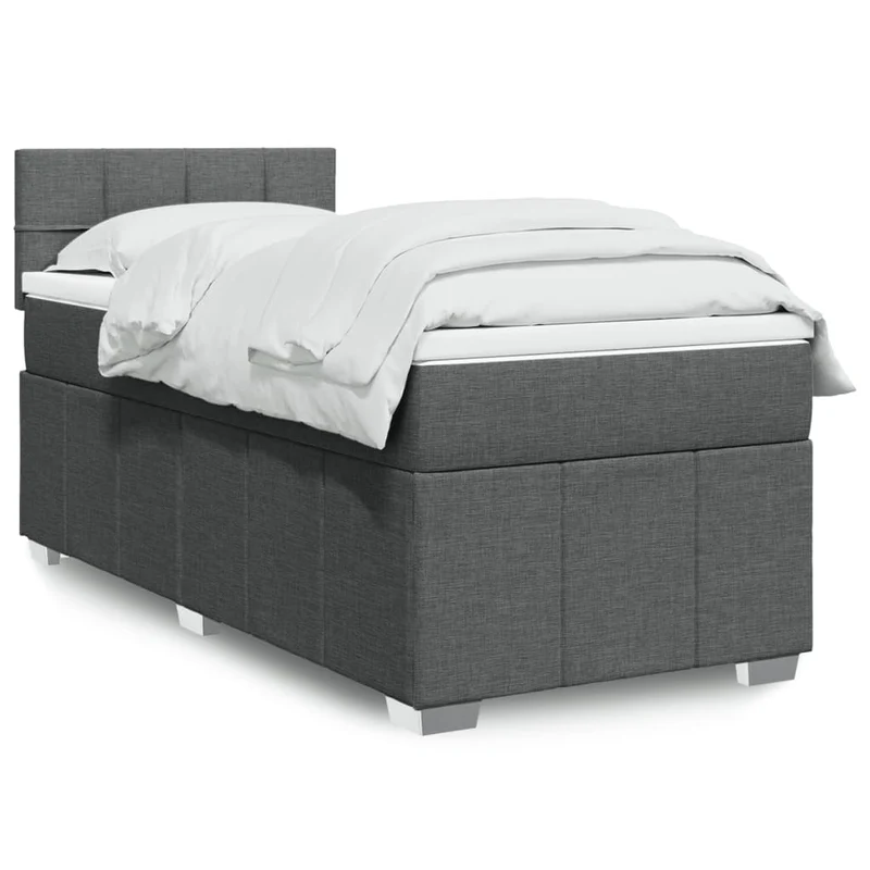 Boxspring met matras 100x200 cm grijs