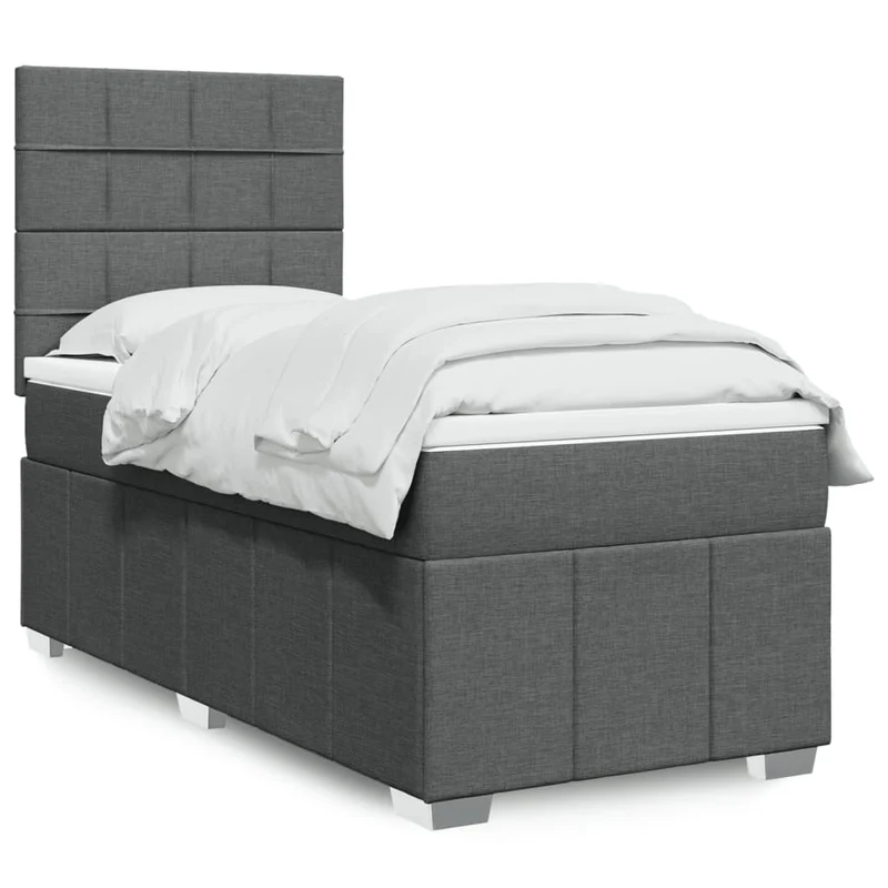 Boxspring met matras 100x200 cm grijs