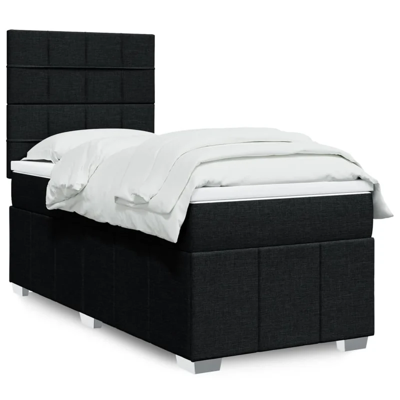 Boxspring 100x200 cm zwart met matras