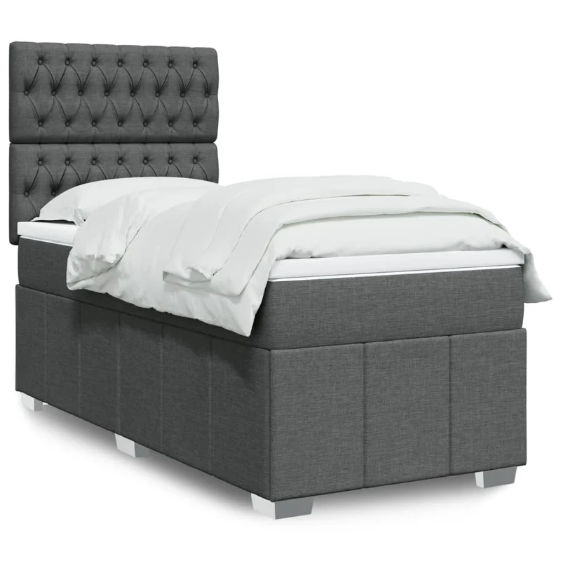 Boxspring met matras 100x200 cm grijs