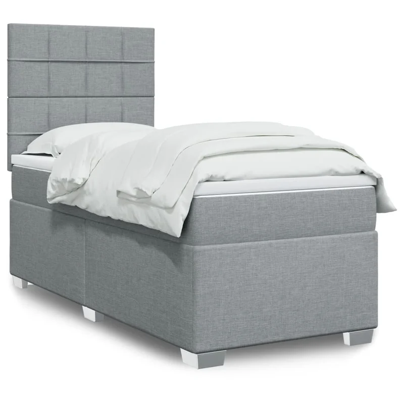 Boxspring 90x200 cm lichtgrijs met matras