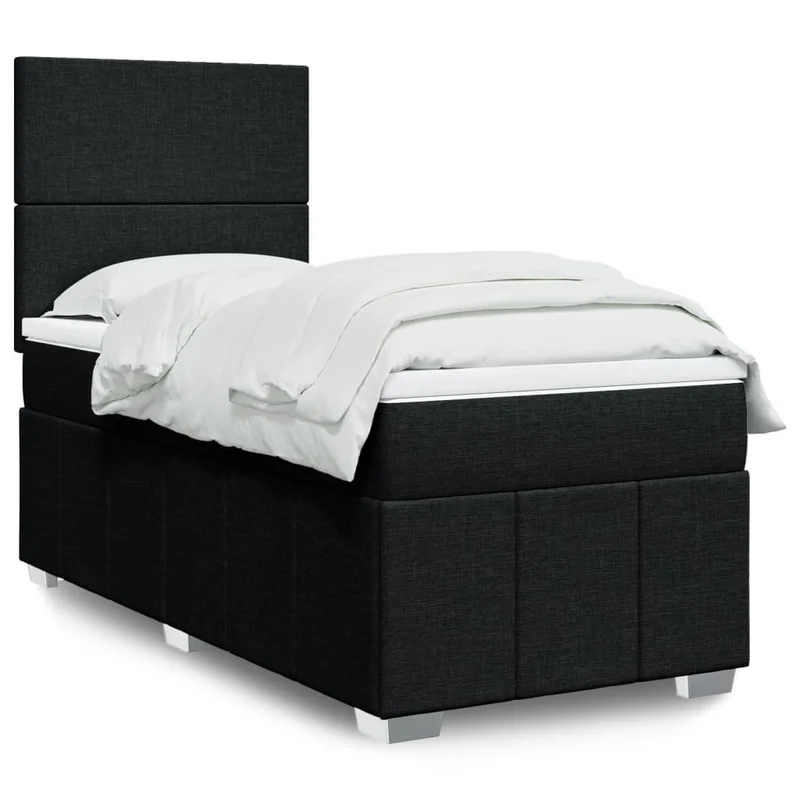 Boxspring 100x200 cm zwart met matras