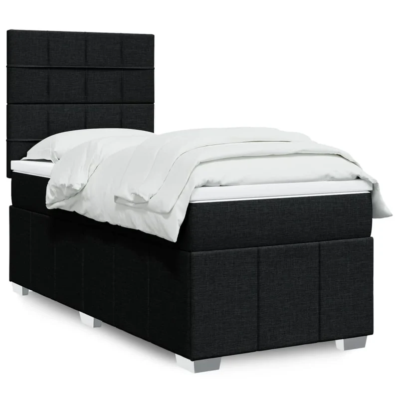 Boxspring met matras 100x200 cm zwart