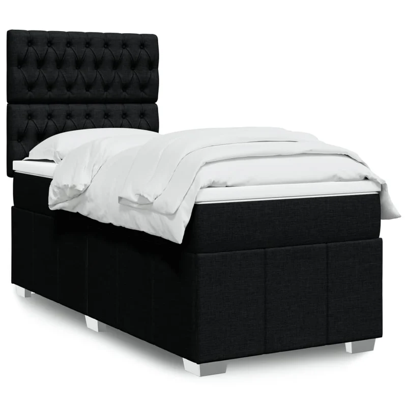 Boxspring 100x200 cm stof zwart
