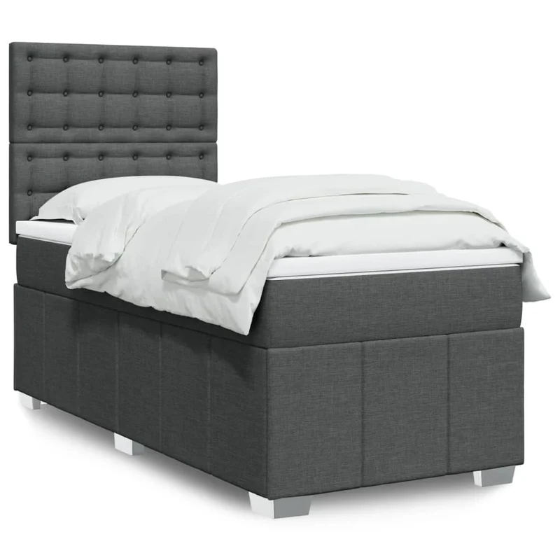 Boxspring bed 100x200 cm grijs