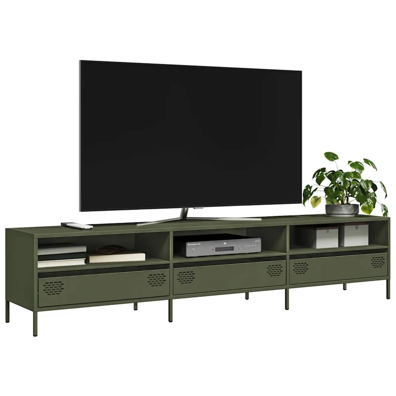 TV Kaappi Oliivinvihreä 202x39x43,5 cm Kylmävalssattu teräs