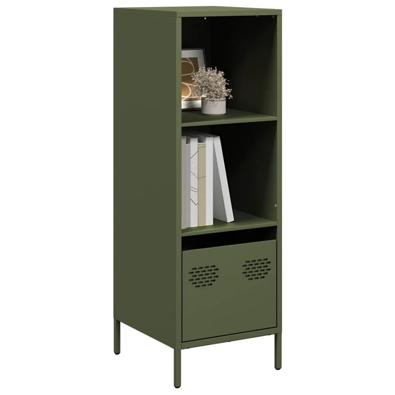 Highboard Oliivinvihreä 35x39x103,5 cm Teräs