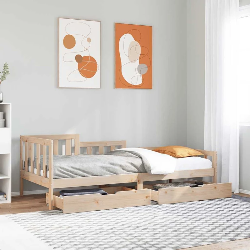 Vuodesohva laatikoilla 90x190 cm täysi mänty