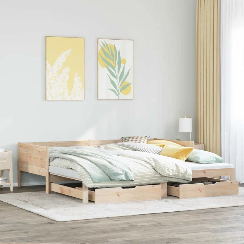 Vuodesohva rullilla ja laatikoilla ei patjaa 90x190 cm