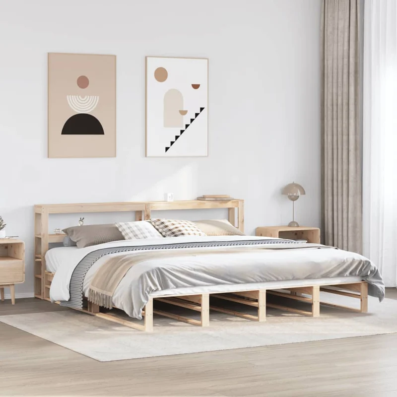 Sänky ilman patjaa 200x200 cm täysi mänty