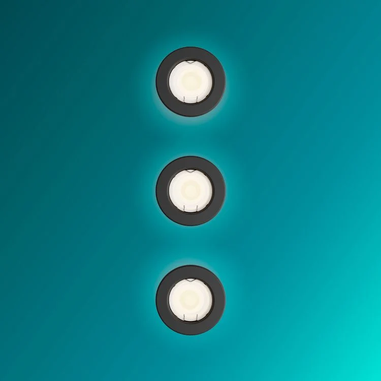 Philips LED inbouwspot Peridot grijs ⌀8,3cm set van 3 Losstaand