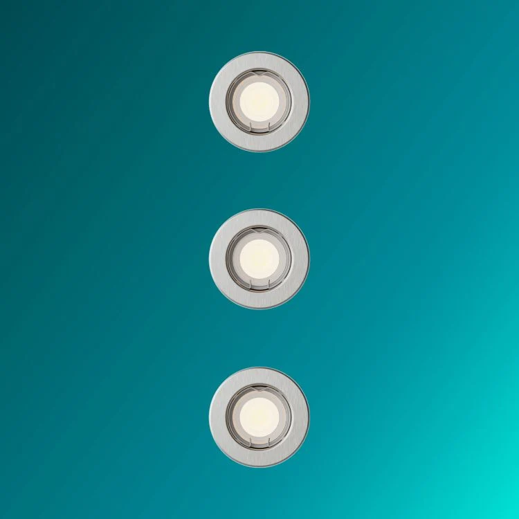 Philips LED inbouwspot Peridot nikkel ⌀8,3cm set van 3 Losstaand