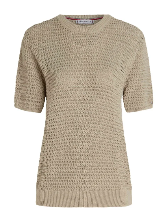 Tommy Hilfiger - Regular Fit Pointelle Sweater Beige Sand / XL