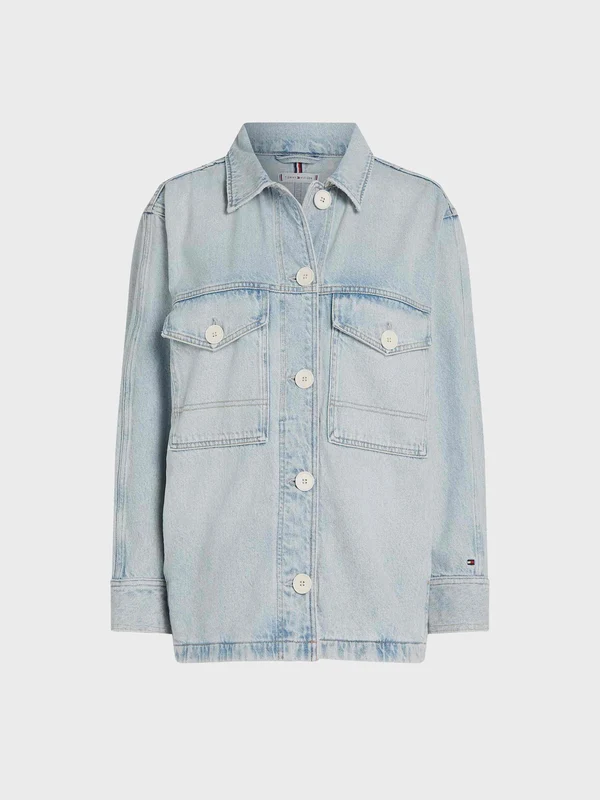 Tommy Hilfiger - Women's Oversized Faded Denim Utility Jacket Light Denim / 36