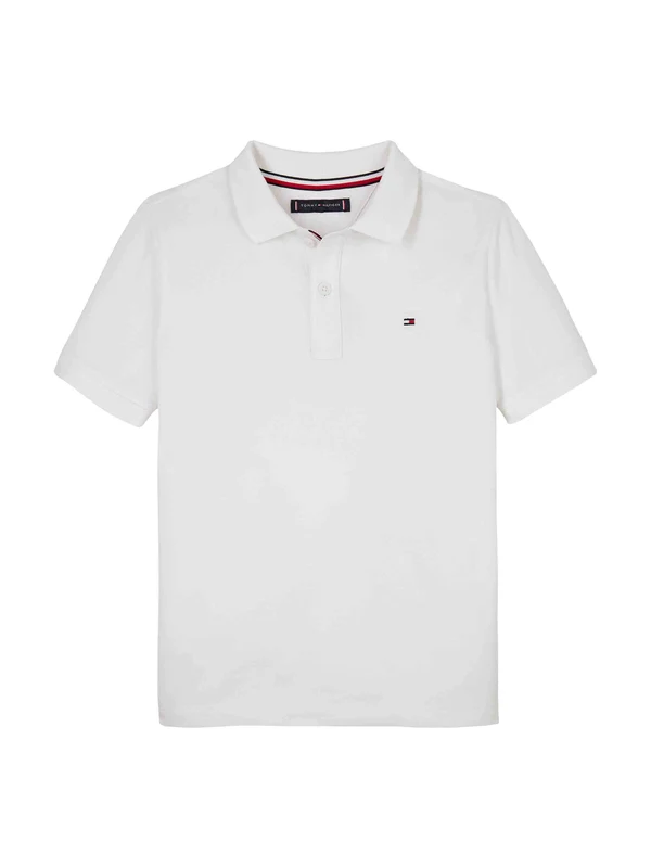 Tommy Hilfiger - Boys' Essential Flag Embroidery Regular Fit Polo White / 10