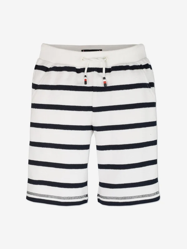 Tommy Hilfiger Boys Breton Stripe Shorts in White White / 7 Yrs