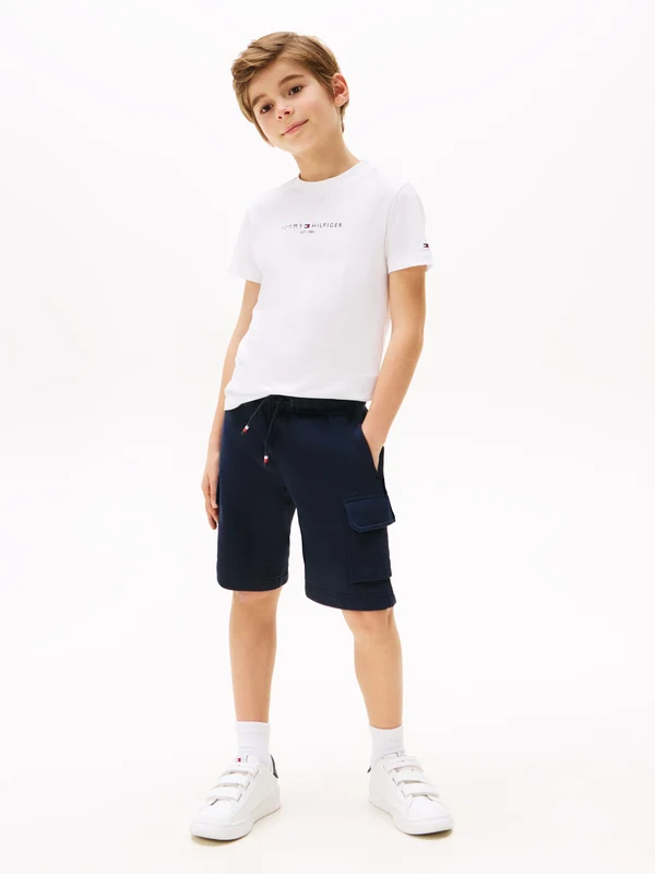 Tommy Hilfiger Boys T-Shirt and Cargo Short Set in White White / 2 Yrs