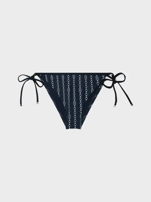 Tommy Hilfiger - Women's Essential Print Side Tie Bikini Bottoms Dark Navy / S
