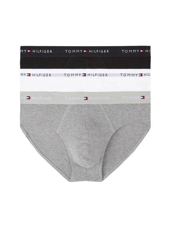 Tommy Hilfiger - Men's 3-Pack Logo Waistband Boxer Briefs Grey/Black/White / M