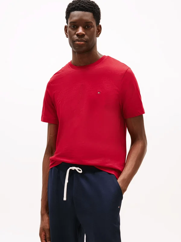 Tommy Hilfiger Mens Essential Solid Tee - Medium Red Medium Red / L