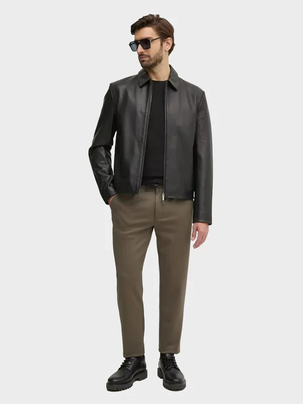Calvin Klein - Men's Leather Jacket Black / xxxl