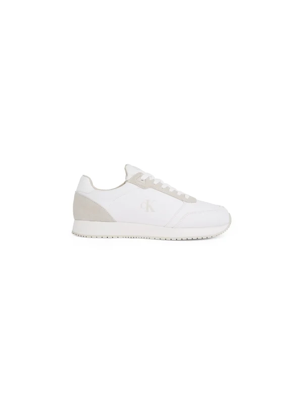 Calvin Klein Jeans - Men's Runner Sock Laceup Canvas Sneakers Off White / 44