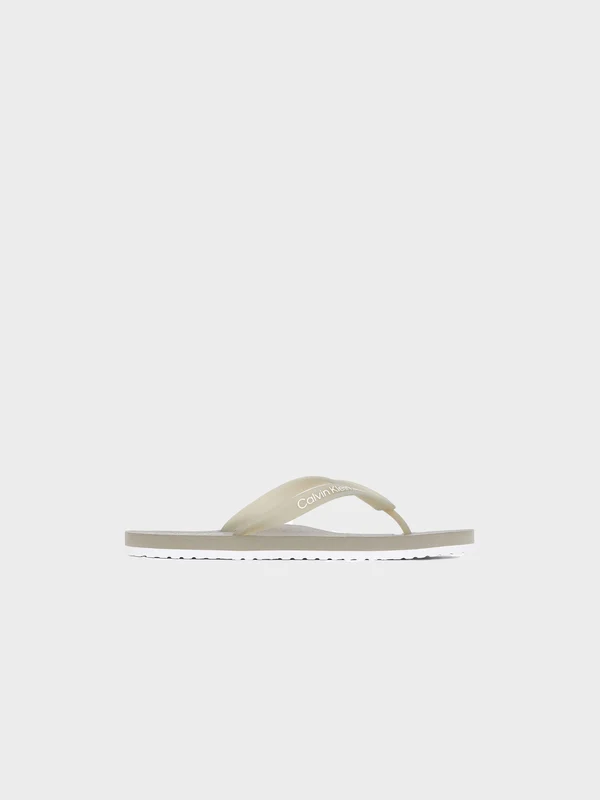 Calvin Klein Jeans - Men's Classic Flip Flops With Logo Beige / 42