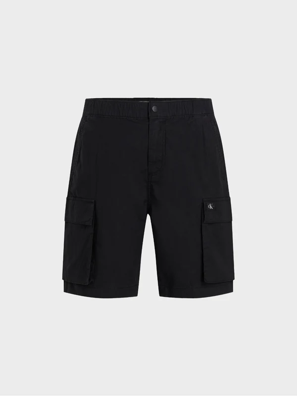 Calvin Klein Jeans - Men's Regular Fit Fabric Washed Cargo Shorts Black / 30