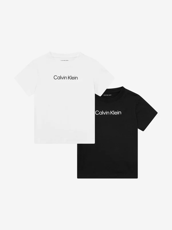 Calvin Klein Kids 2 Pack T-Shirt Set in Black Black / 12 Yrs