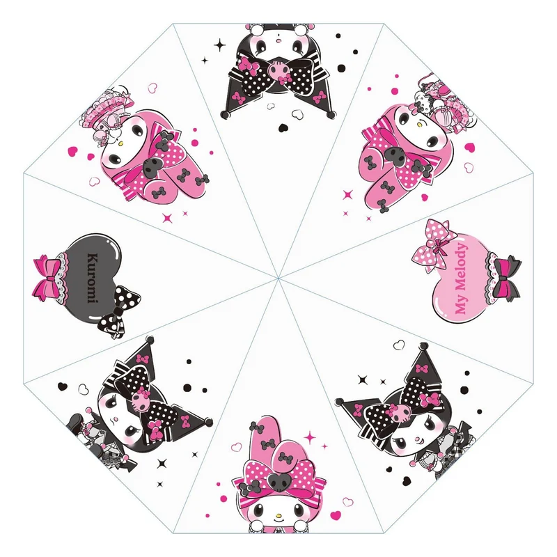 Sanrio Pink Black Party Series Regenschirm Kuromi & My