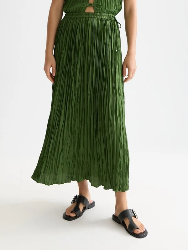 Scotch & Soda Womens Micro Pleat Skirt Garden Green / M