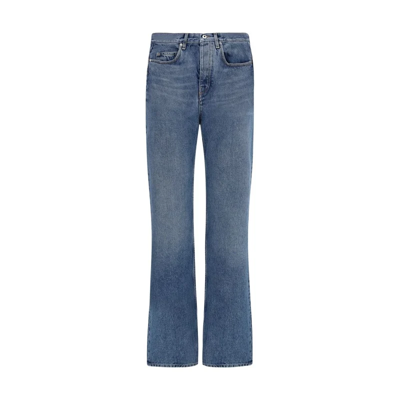 Off-White Blue Cotton Straight-Leg Jeans W25