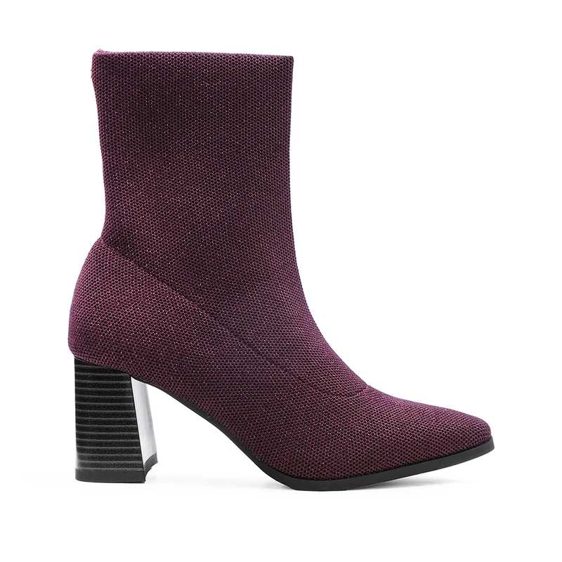 Botim Salto Médio Mulher Bordeaux 36