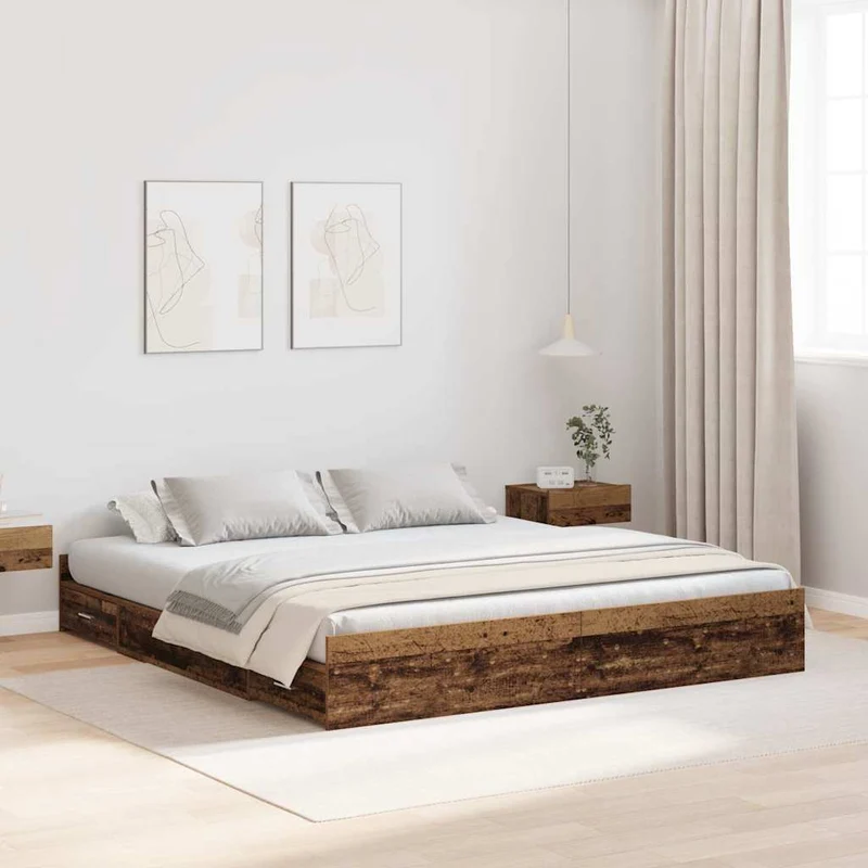 Säilytystilallinen sängynrunko Vanha Puu 6FT Super King Size