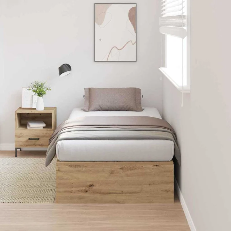 Säilytystilallinen sängynrunko Artisan tammi 100 x 200 cm