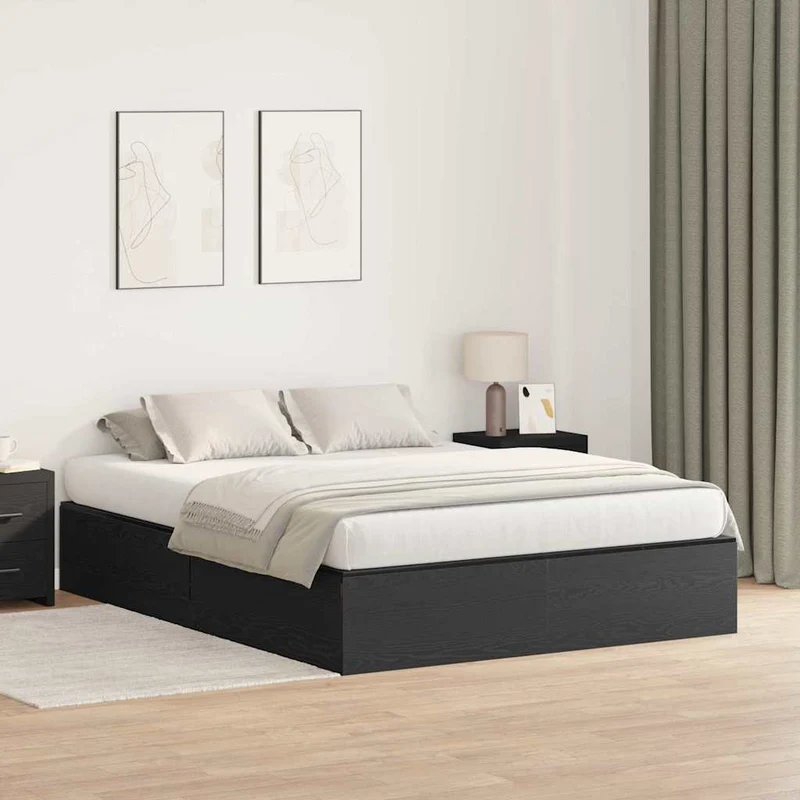 Säilytystilallinen sängynrunko Musta tammi. 5FT King Size