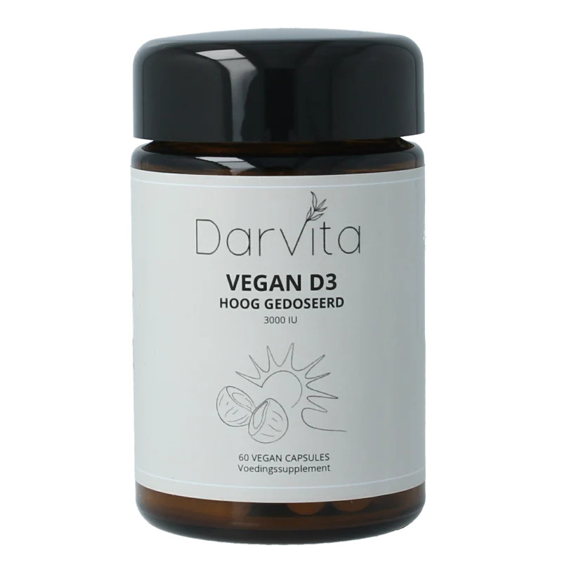 Darvita D3 3000 IE MCT-poeder (kokos) 60 vcaps
