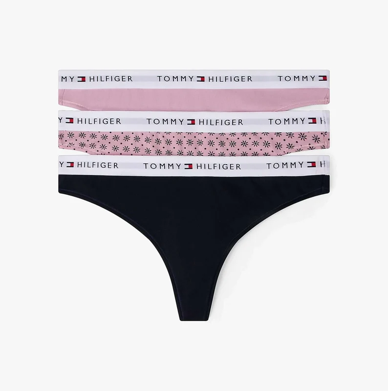 Tommy Hilfiger Womens 3 PACK THONG Multi Large