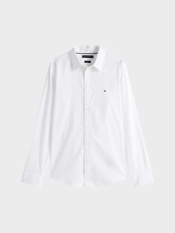 Tommy Hilfiger - Men's Regular Fit Dobby Shirt White 1 / XL
