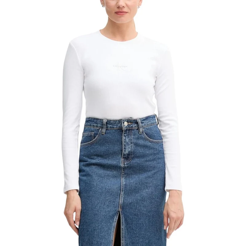Calvin Klein Jeans White Cotton Long Sleeve T-Shirt IT44|L