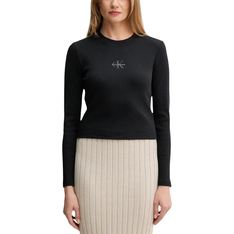 Calvin Klein Jeans Black Cotton Long Sleeve T-Shirt IT40|S